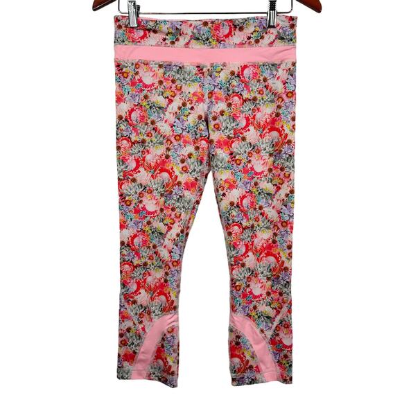 Lululemon Run Inspire Crop II All Luxtreme Flowabunga Pink Leggings Size 6 - Picture 7 of 12